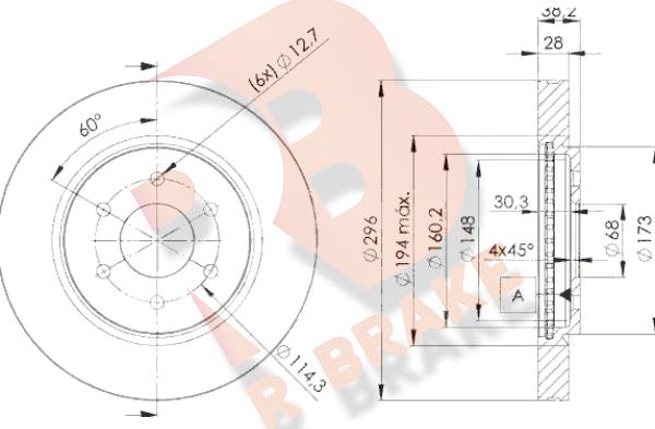 R Brake 78RBD24200 - Bremžu diski autodraugiem.lv