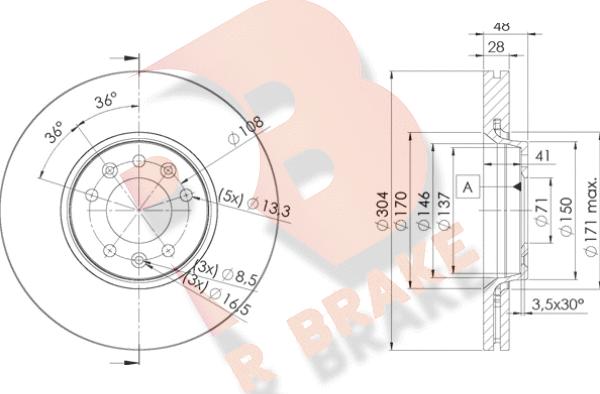 R Brake 78RBD24755 - Bremžu diski autodraugiem.lv