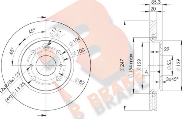 R Brake 78RBD24700 - Bremžu diski autodraugiem.lv