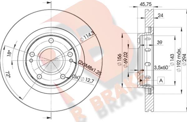 R Brake 78RBD25924 - Bremžu diski autodraugiem.lv