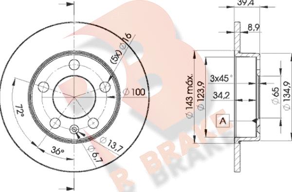 R Brake 78RBD25601 - Bremžu diski autodraugiem.lv