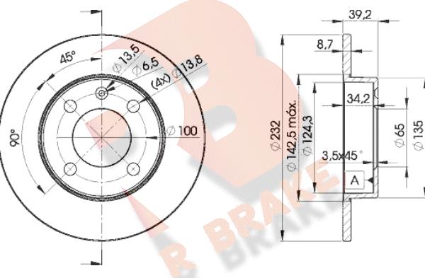 R Brake 78RBD25608 - Bremžu diski autodraugiem.lv