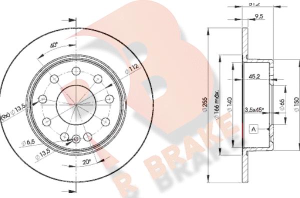 R Brake 78RBD25616 - Bremžu diski autodraugiem.lv