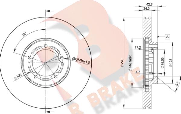 R Brake 78RBD25611 - Bremžu diski autodraugiem.lv