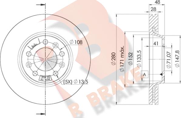 R Brake 78RBD25624 - Bremžu diski autodraugiem.lv