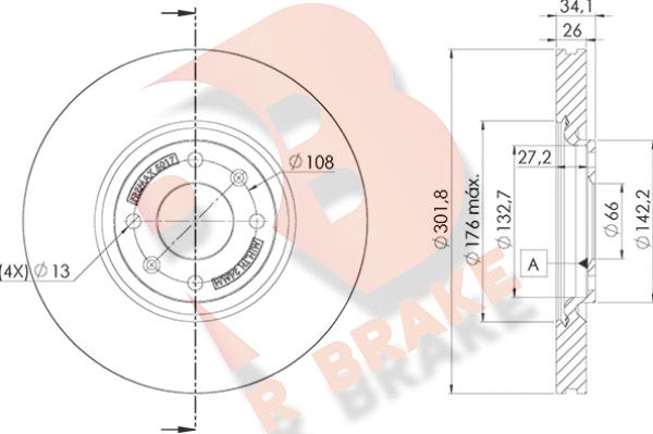 R Brake 78RBD25017 - Bremžu diski autodraugiem.lv