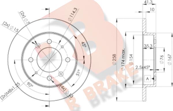 R Brake 78RBD25020 - Bremžu diski autodraugiem.lv