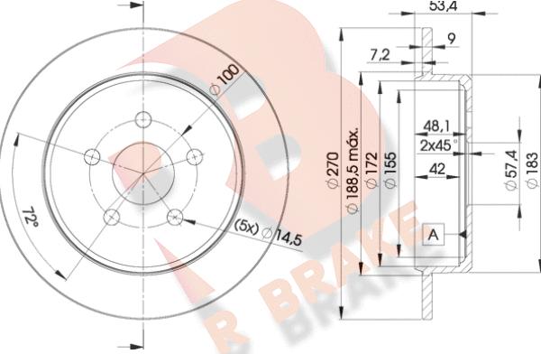 R Brake 78RBD25114 - Bremžu diski autodraugiem.lv