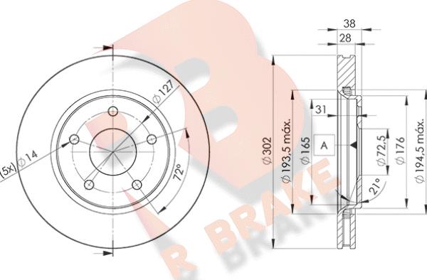 R Brake 78RBD25170 - Bremžu diski autodraugiem.lv