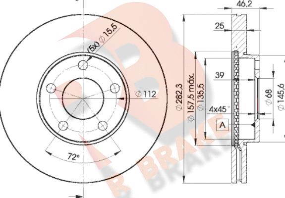 R Brake 78RBD25306 - Bremžu diski autodraugiem.lv