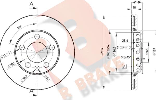 R Brake 78RBD25308 - Bremžu diski autodraugiem.lv