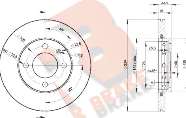 R Brake 78RBD25303 - Bremžu diski autodraugiem.lv