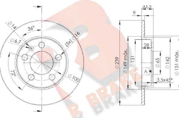 R Brake 78RBD25311 - Bremžu diski autodraugiem.lv