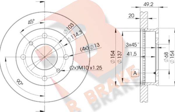 R Brake 78RBD26001 - Bremžu diski autodraugiem.lv