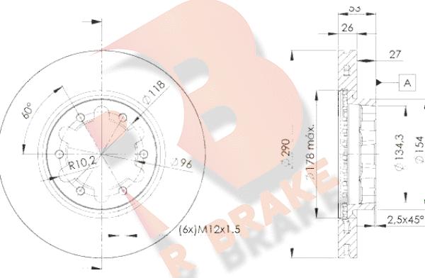 R Brake 78RBD26031 - Bremžu diski autodraugiem.lv