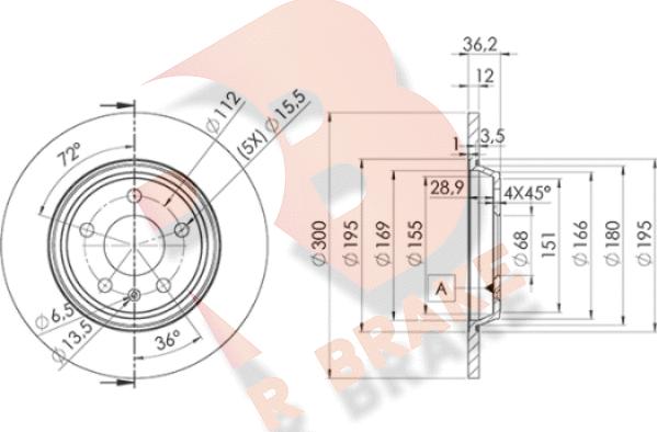 R Brake 78RBD26075 - Bremžu diski autodraugiem.lv