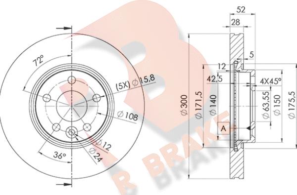 R Brake 78RBD26765 - Bremžu diski autodraugiem.lv