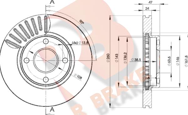 R Brake 78RBD26784 - Bremžu diski autodraugiem.lv