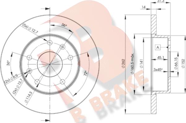 R Brake 78RBD20903 - Bremžu diski autodraugiem.lv