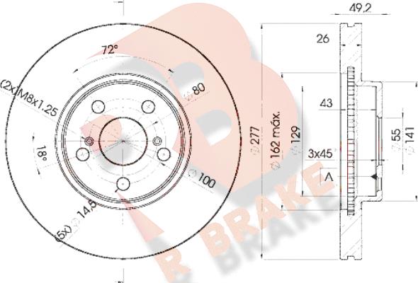 R Brake 78RBD20504 - Bremžu diski autodraugiem.lv