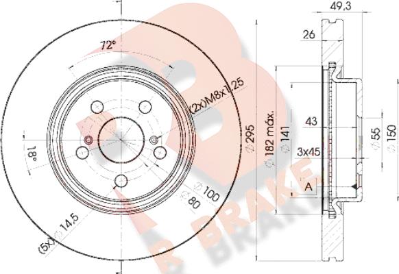 R Brake 78RBD20505 - Bremžu diski autodraugiem.lv