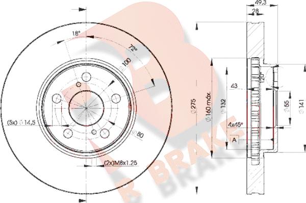 R Brake 78RBD20600 - Bremžu diski autodraugiem.lv