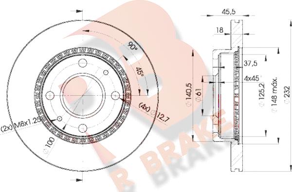 R Brake 78RBD20601 - Bremžu diski autodraugiem.lv