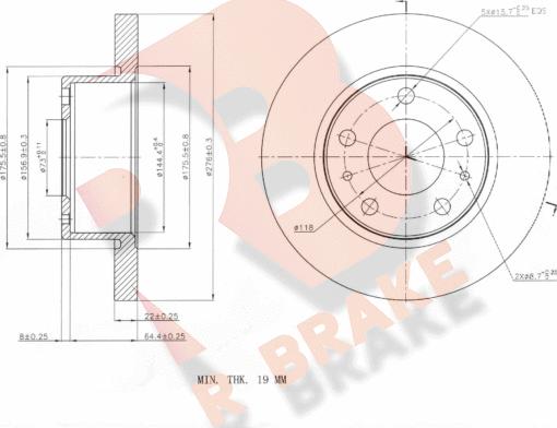 R Brake 78RBD20016 - Bremžu diski autodraugiem.lv