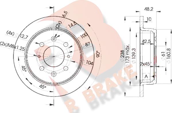 R Brake 78RBD20817 - Bremžu diski autodraugiem.lv