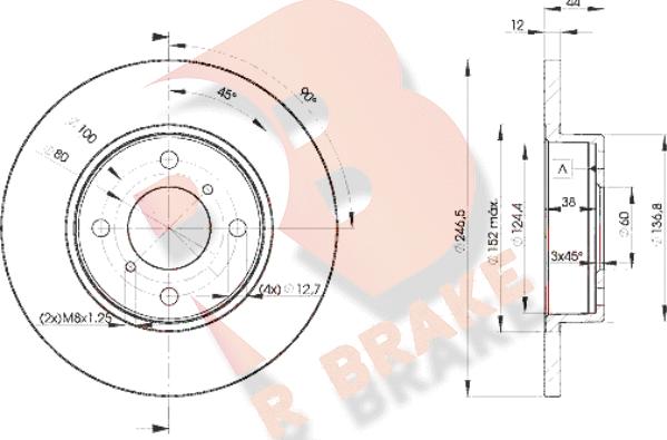 R Brake 78RBD20711 - Bremžu diski autodraugiem.lv