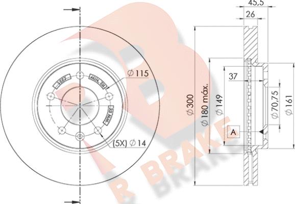 R Brake 78RBD21557 - Bremžu diski autodraugiem.lv