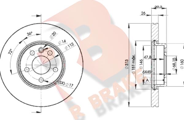 R Brake 78RBD21530 - Bremžu diski autodraugiem.lv