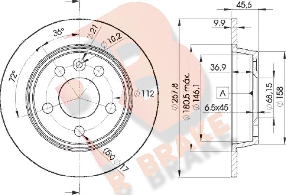 R Brake 78RBD21094 - Bremžu diski autodraugiem.lv