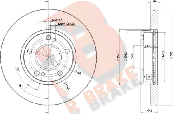 R Brake 78RBD21057 - Bremžu diski autodraugiem.lv