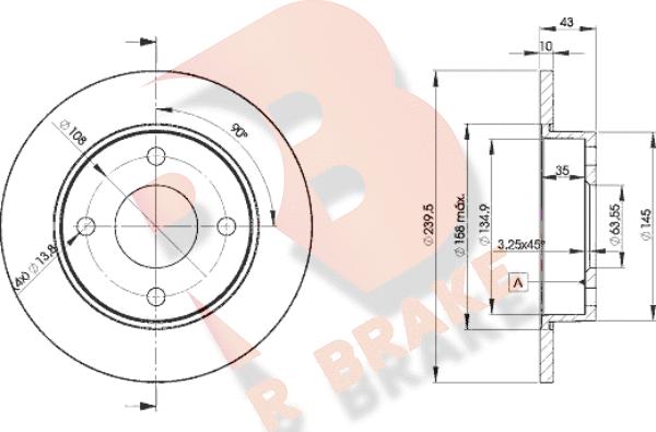 R Brake 78RBD21063 - Bremžu diski autodraugiem.lv