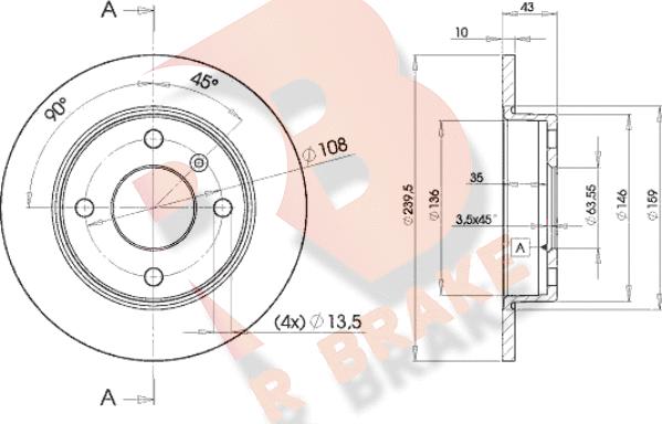 R Brake 78RBD21062 - Bremžu diski autodraugiem.lv