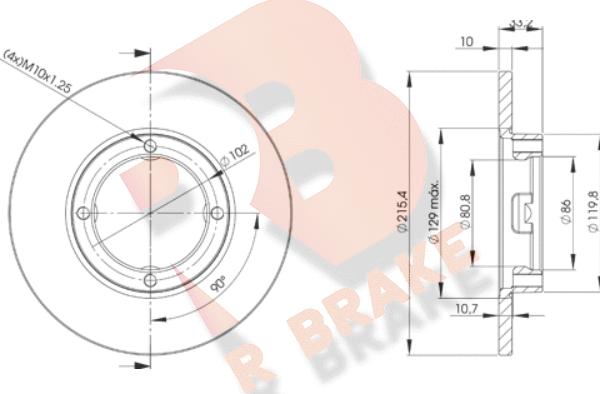 R Brake 78RBD21160 - Bremžu diski autodraugiem.lv