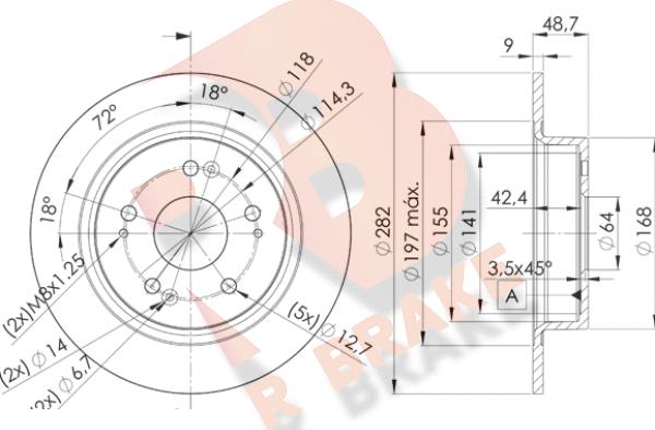 R Brake 78RBD21258 - Bremžu diski autodraugiem.lv