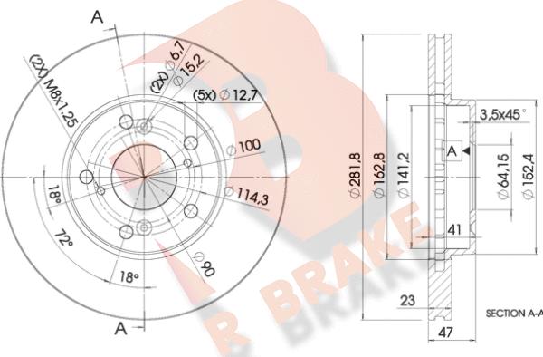 R Brake 78RBD21257 - Bremžu diski autodraugiem.lv