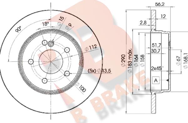 R Brake 78RBD21213 - Bremžu diski autodraugiem.lv