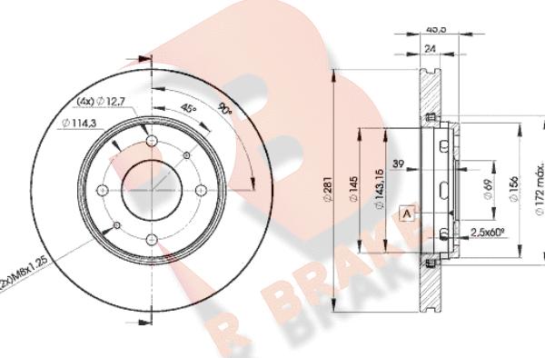 R Brake 78RBD28027 - Bremžu diski autodraugiem.lv