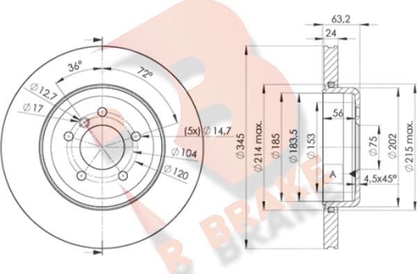 R Brake 78RBD23403 - Bremžu diski autodraugiem.lv