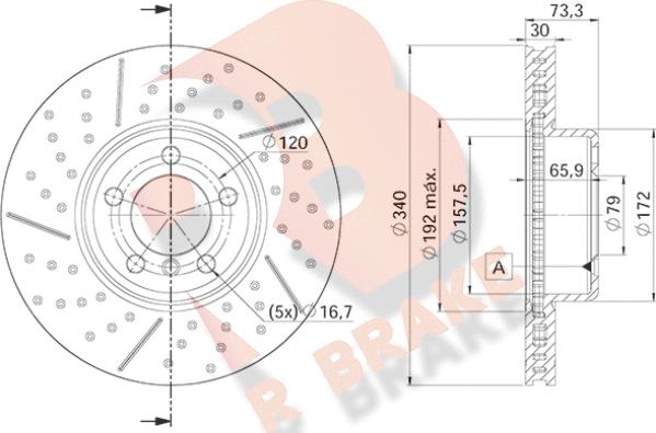 R Brake 78RBD23419 - Bremžu diski autodraugiem.lv