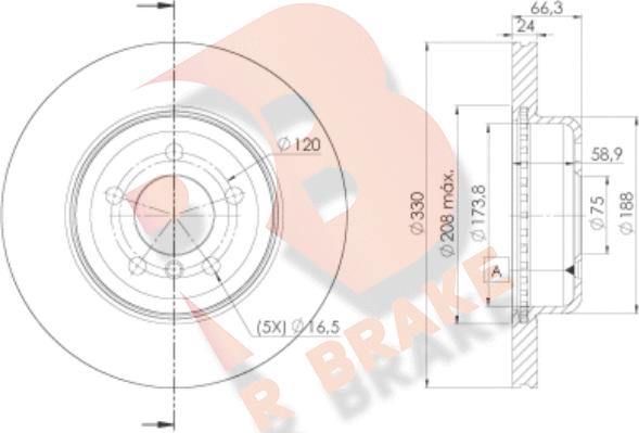 R Brake 78RBD23555 - Bremžu diski autodraugiem.lv