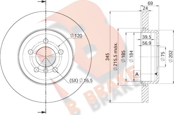 R Brake 78RBD23562 - Bremžu diski autodraugiem.lv