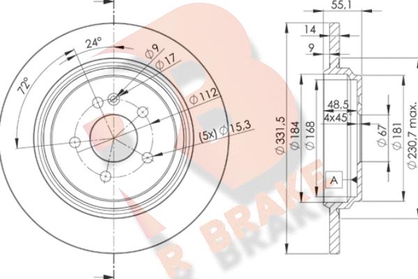 R Brake 78RBD23505 - Bremžu diski autodraugiem.lv