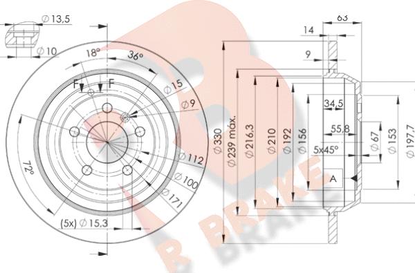 R Brake 78RBD23508 - Bremžu diski autodraugiem.lv