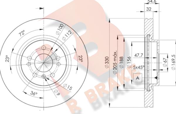 R Brake 78RBD23507 - Bremžu diski autodraugiem.lv