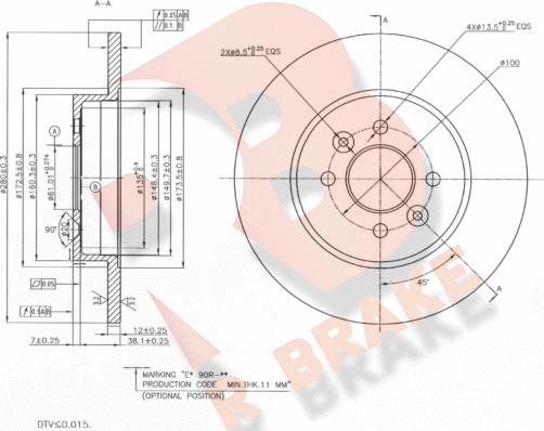 R Brake 78RBD23574 - Bremžu diski autodraugiem.lv