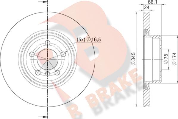 R Brake 78RBD23571 - Bremžu diski autodraugiem.lv